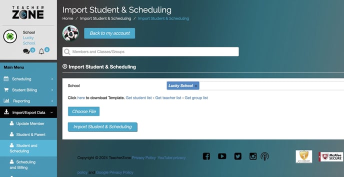 Student Scheduling no Billing