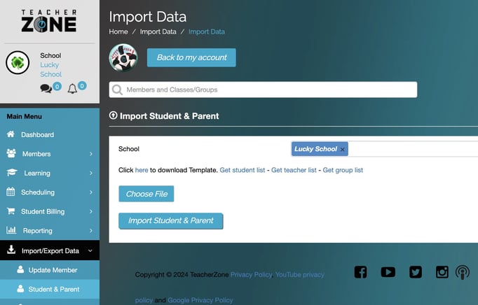 Student and Parent Data